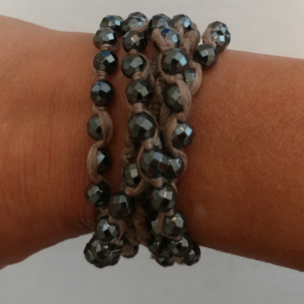 Chan Luu Grey Metal Bead Necklace or Bracelet